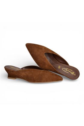 Sabot Bianca D in camoscio colore cioccolata. BIANCA D | 1282-CHOCO